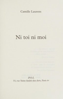 Couverture de Ni toi ni moi