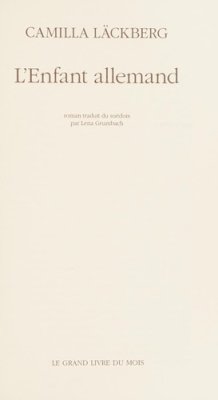 Couverture de L' Enfant allemand