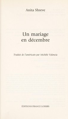 Couverture de Un mariage en décembre