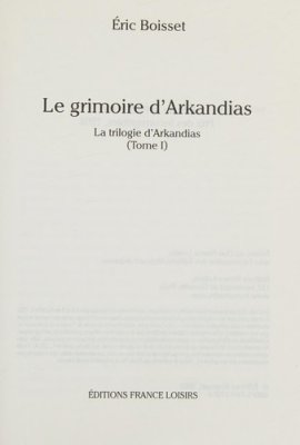 Couverture de Le grimoire d' Arkandias