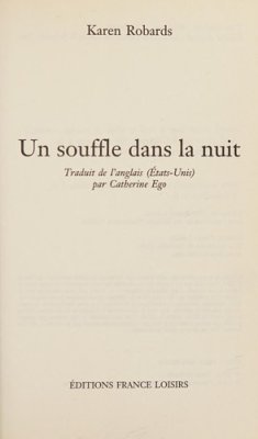 Couverture de Un souffle dans la nuit
