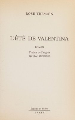 Couverture de L'été de Valentina